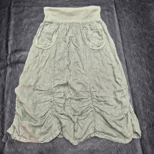 Women's Light Sage Gathered Midi Skirt